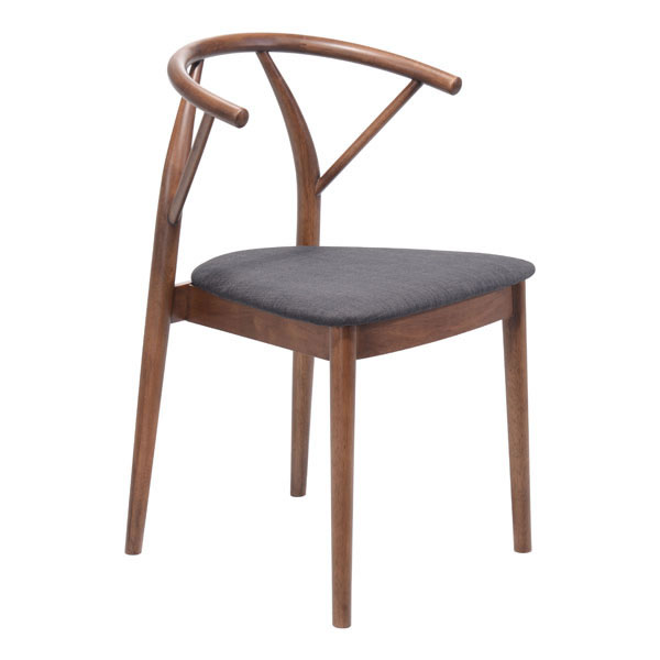 19.7" X 18.5" X 29.9" 2 Pcs Espresso Linen Dining Chair
