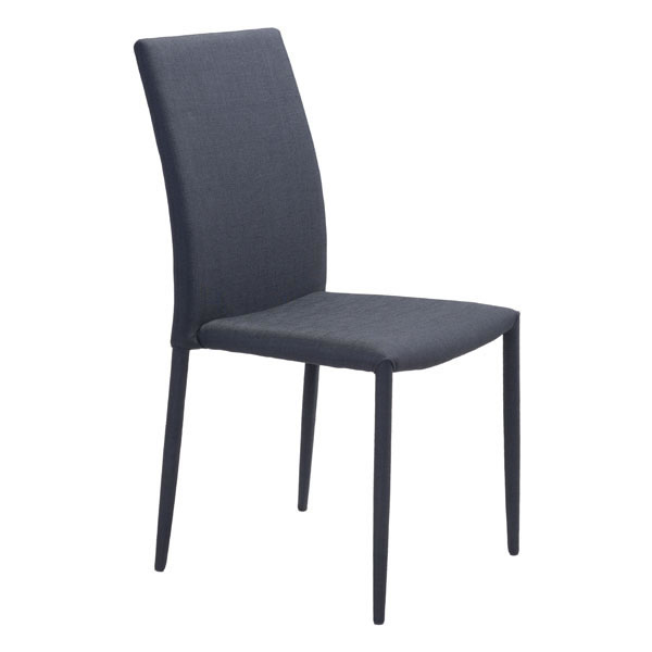 16.9" X 21.7" X 35" Black Polyblend Steel Dining Chair