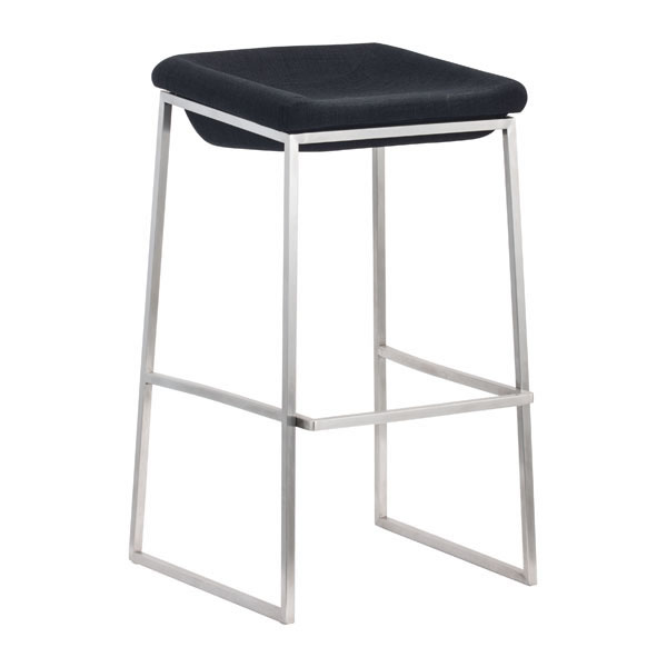 15.7" X 18" X 29.9" 2 Pcs Dark Gray Polyblend Barstool