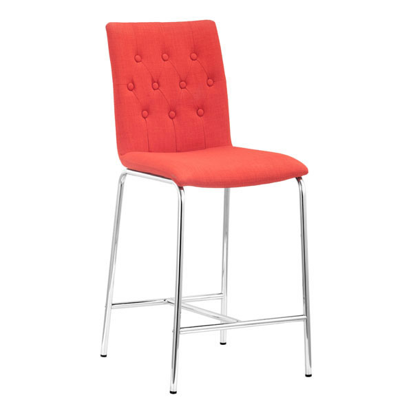 16.5" X 19.7" X 39" 2 Pcs Tangerine Polyblend Counter Chair