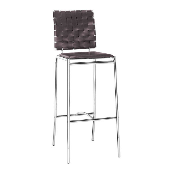 15" X 19" X 41" 2 Pcs Espresso Leatherette Barstool