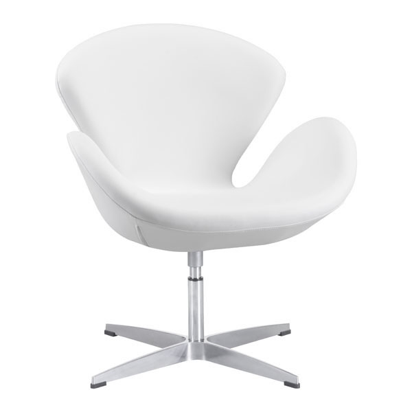 28" X 26.8" X 30" White Leatherette Arm Chair