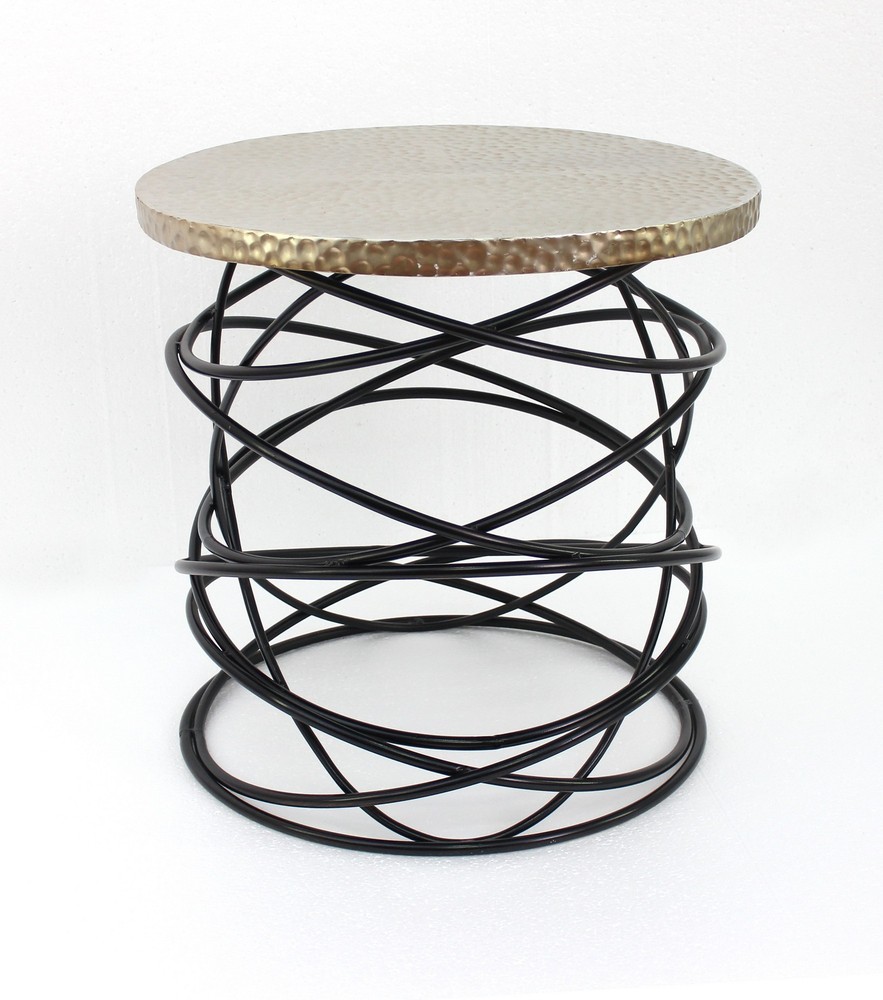 23.25" x 23.25" x 23.25" Gold, Cable-Shaped Base - Accent Table