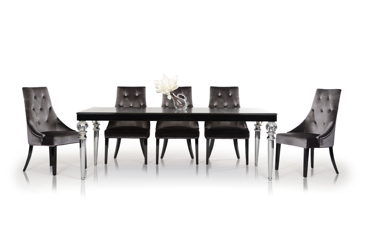 31" Black Crocodile Lacquer Dining Table