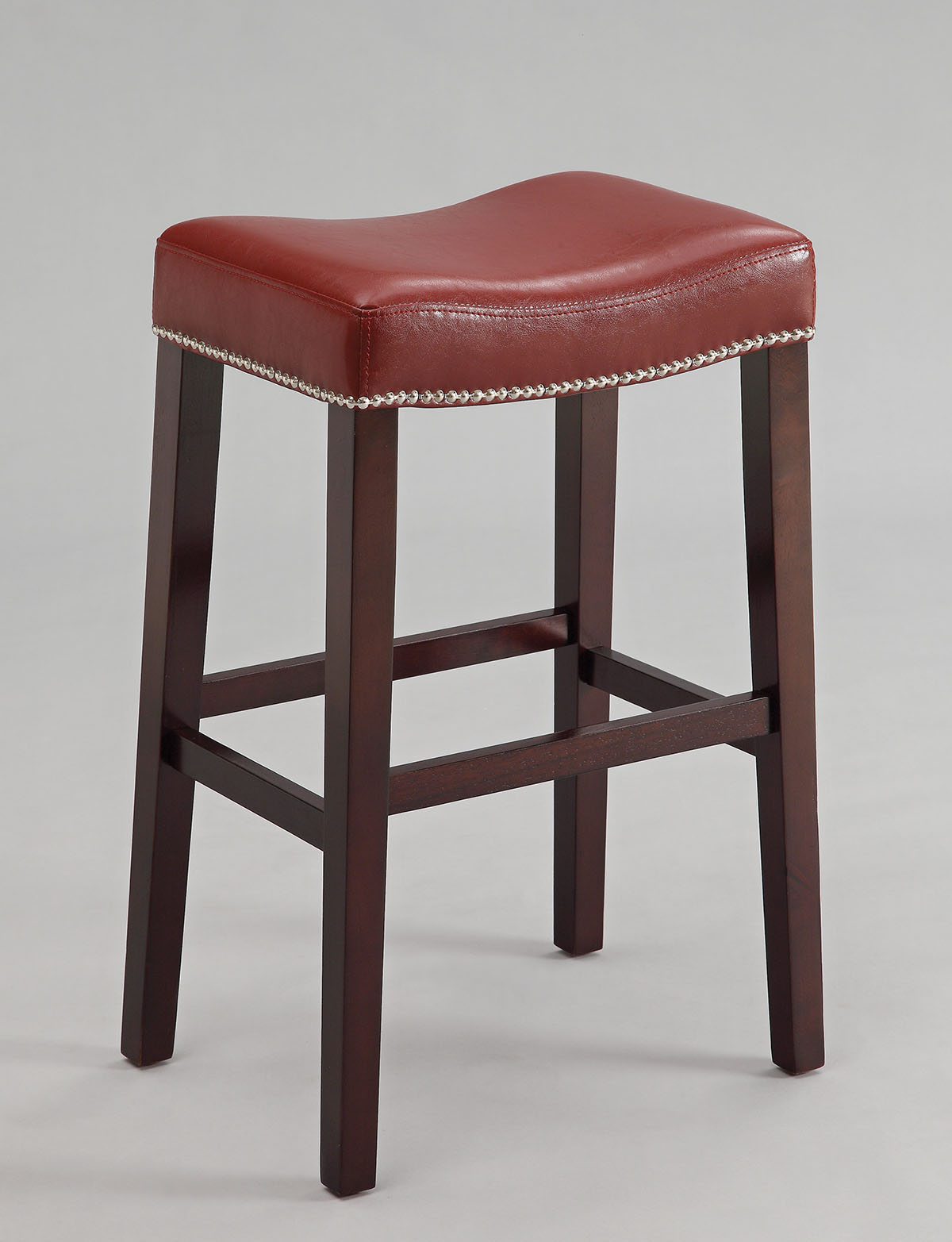 20" X 15" X 30" 2pc Red And Espresso Bar Stool