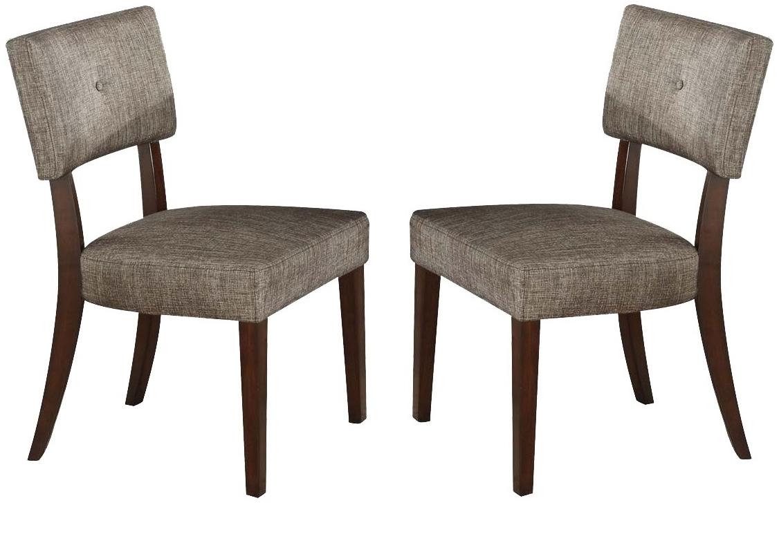 20" X 20" X 36" 2pc Gray Fabric And Espresso Side Chair