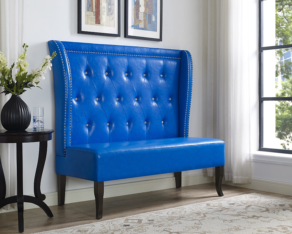 51" X 24" X 50" Blue Pu Settee