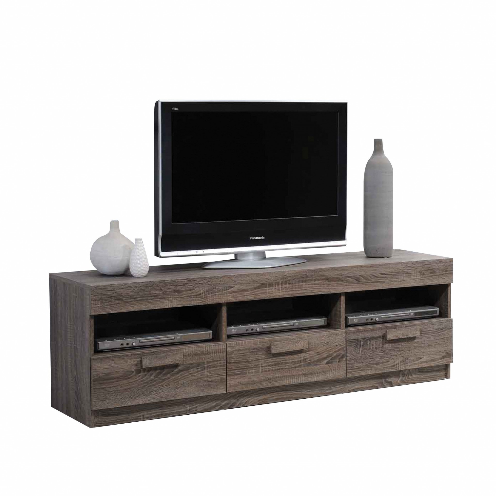 59" X 15" X 19" Rustic Oak Mdf Tv Stand