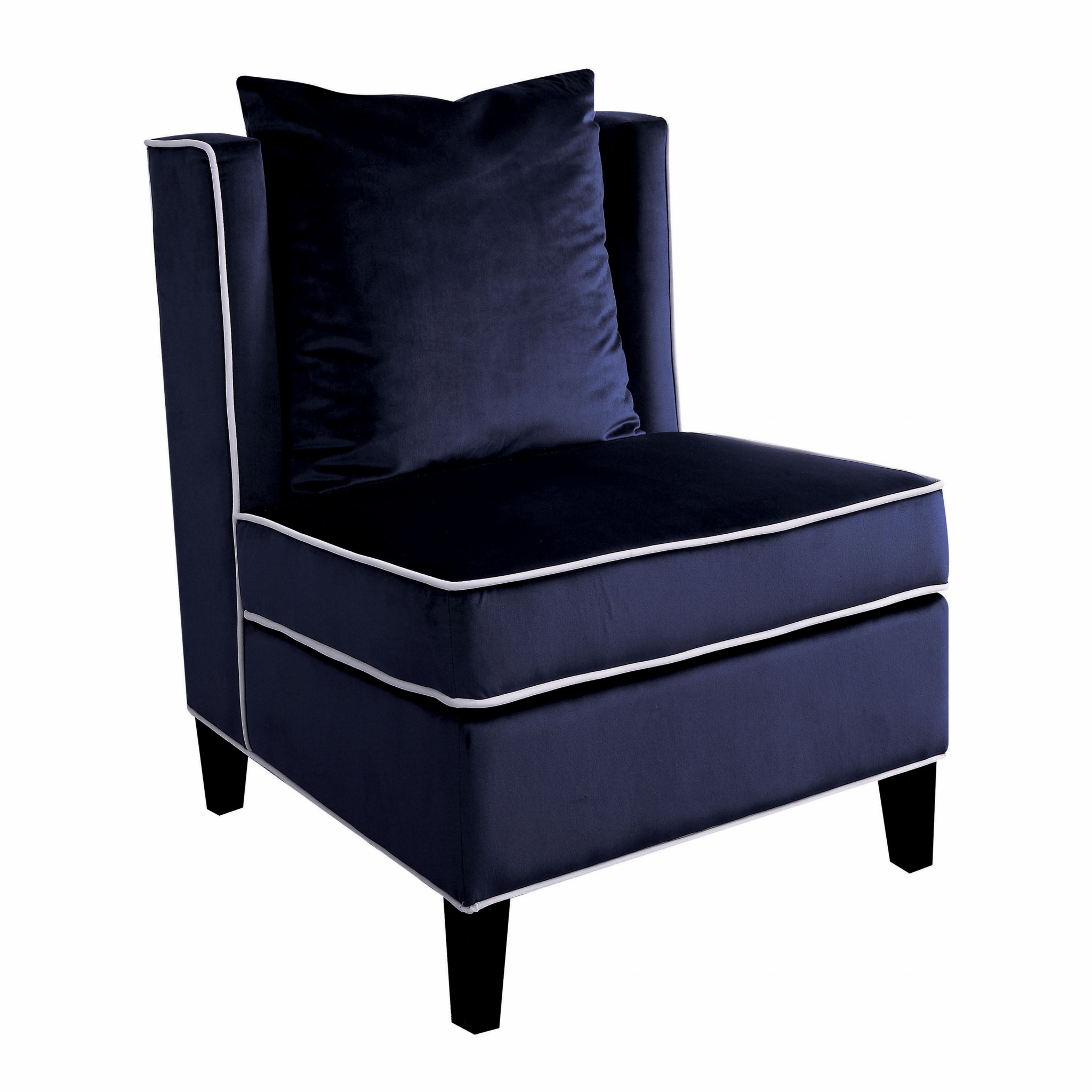 29" X 32" X 39" Dark Blue Velvet Accent Chair