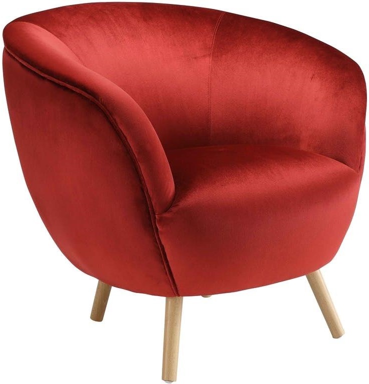 35" X 39" X 33" Red Velvet Accent Chair