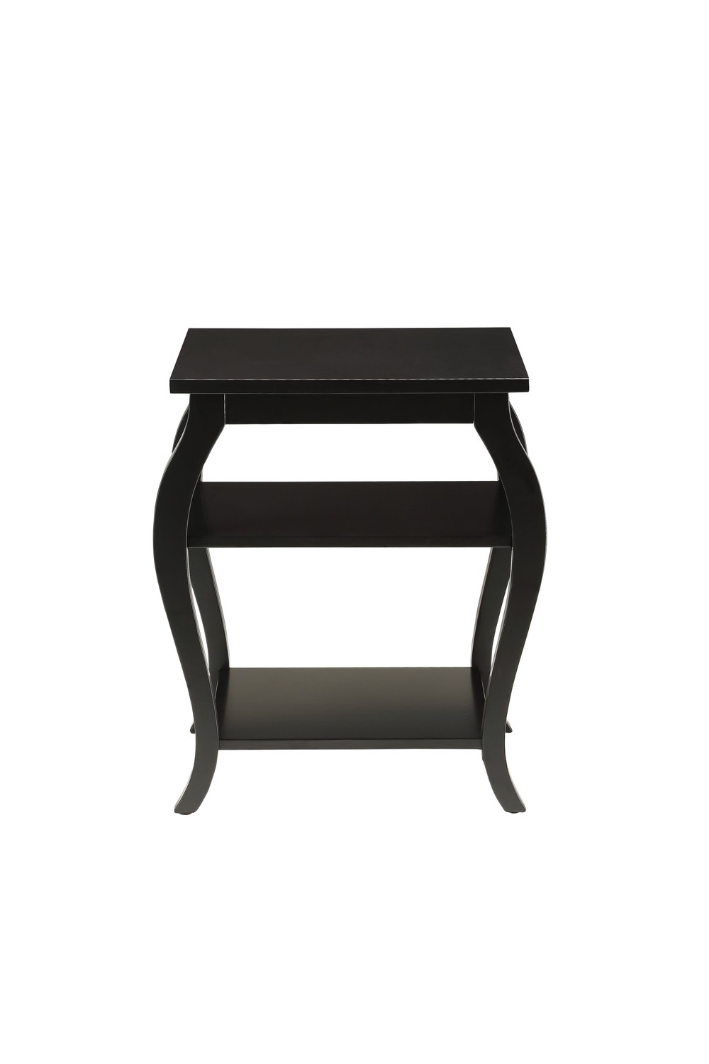 20" X 18" X 23" Black Solid Wood Leg End Table