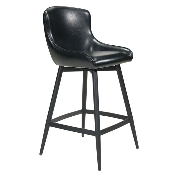 18.7" X 19.1" X 38.2" Black Swivel Barstool