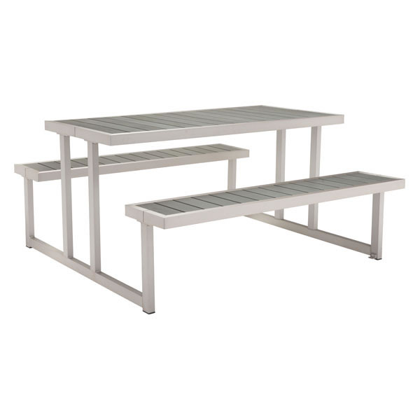 23.6" X 23.6" X 37.4" Grey Chrome Table