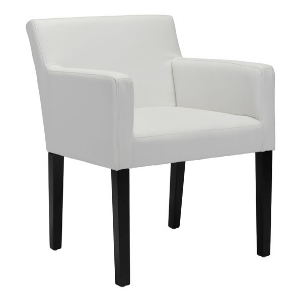 25.2" X 23.6" X 31.5" White Leatherette Dining Chair