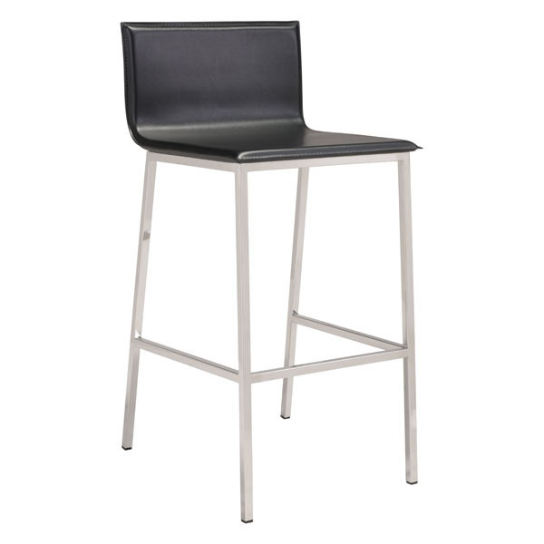 18.5" X 21.1" X 39" Black Leatherette Barstool