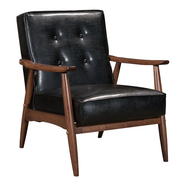 27.2" X 32.1" X 32.9" Black Rocky Arm Chair