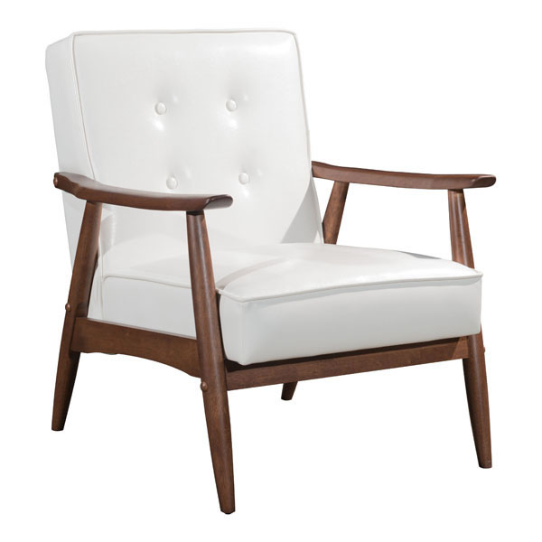 27.2" X 32.1" X 32.9" White Rocky Arm Chair