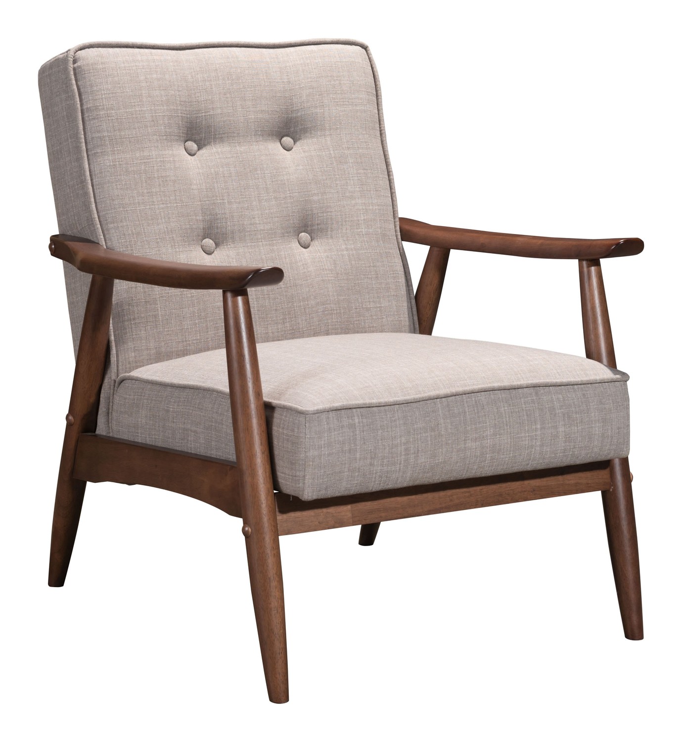 27.2" x 32.1" x 32.9" Putty, Poly Linen, Rubberwood, Arm Chair