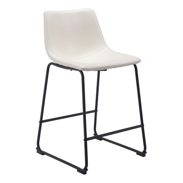20" X 26" X 10" Distressed White Smart Counter Chair