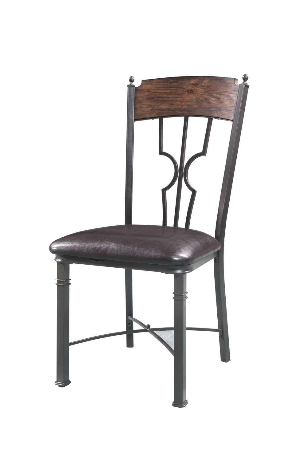 20" X 23" 39" 2pc Espresso And Dark Bronze Side Chair