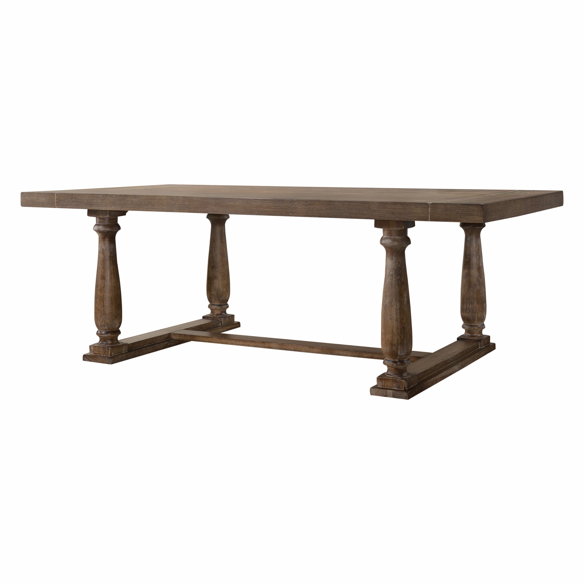 84" X 42" X 30" Weathered Oak Dining Table