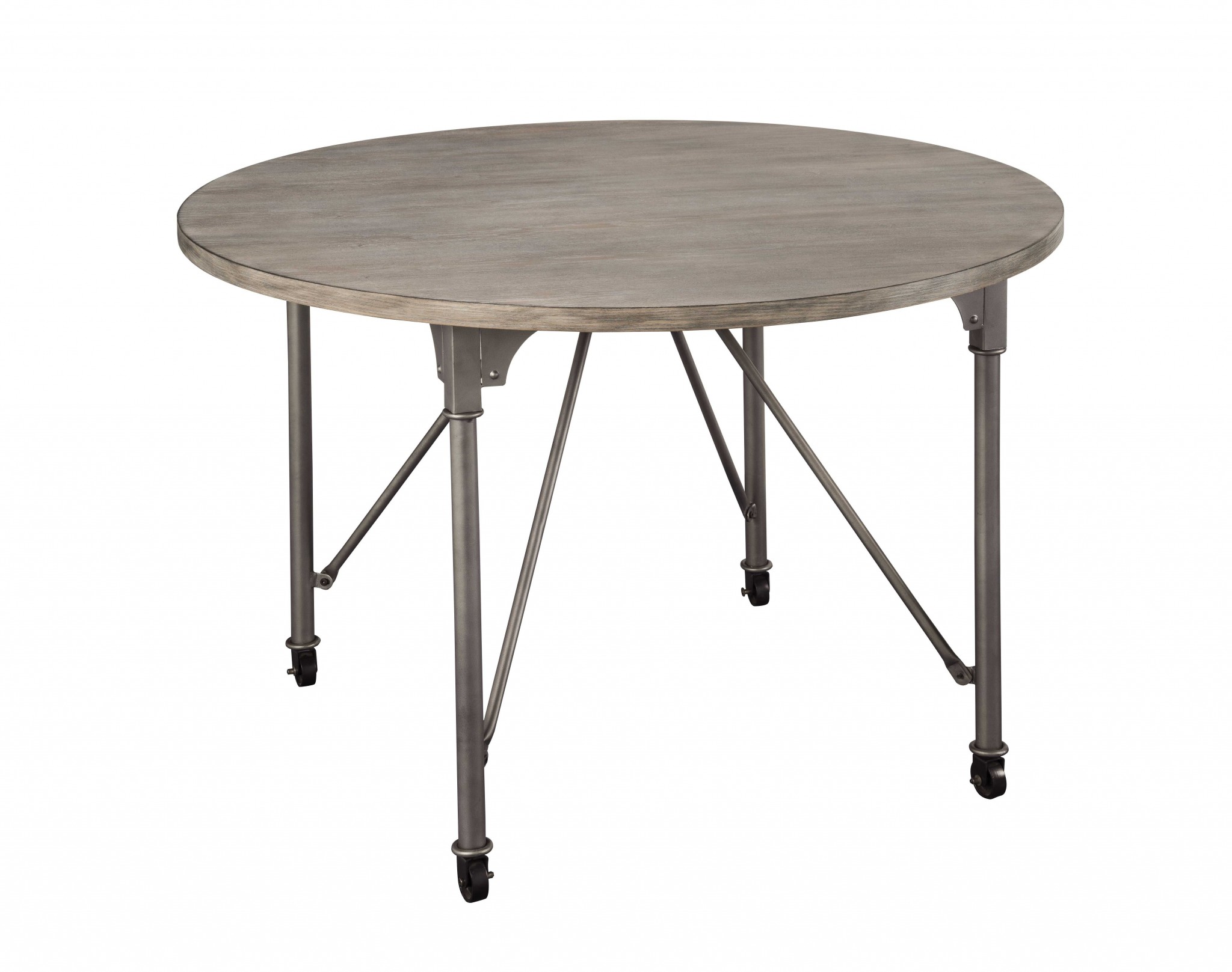 45" X 45" X 30" Gray Oak And Sandy Gray Dining Table