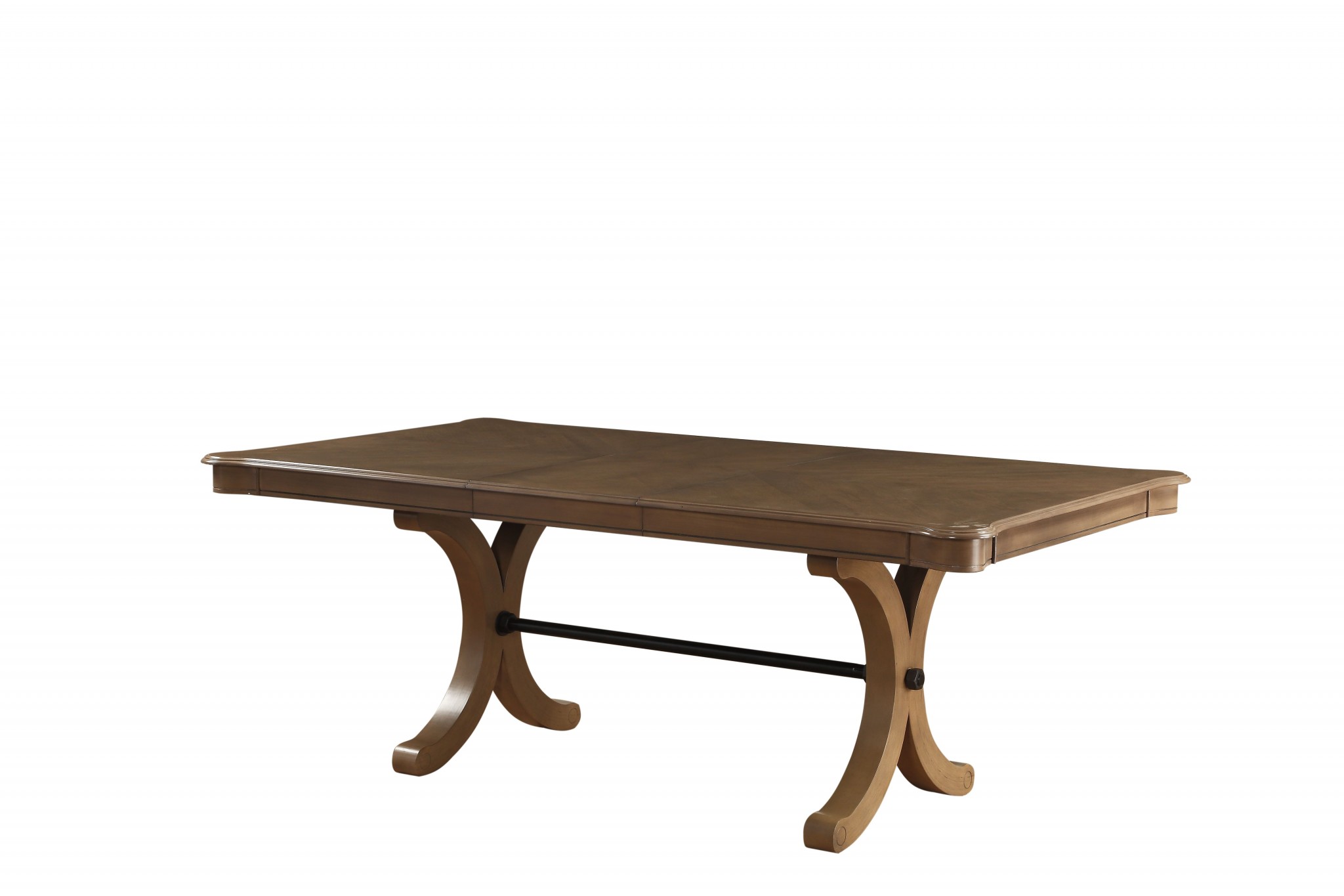 64-88" X 44" X 30" Gray Oak Dining Table