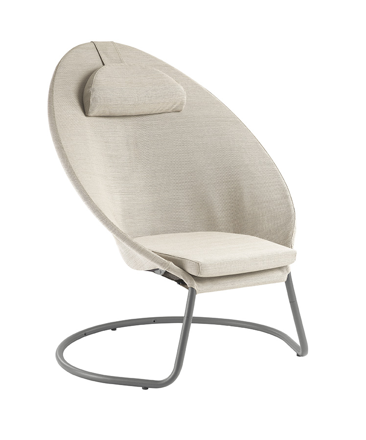 Lounge Chair - Titane Steel Frame - Latte Hedona Fabric