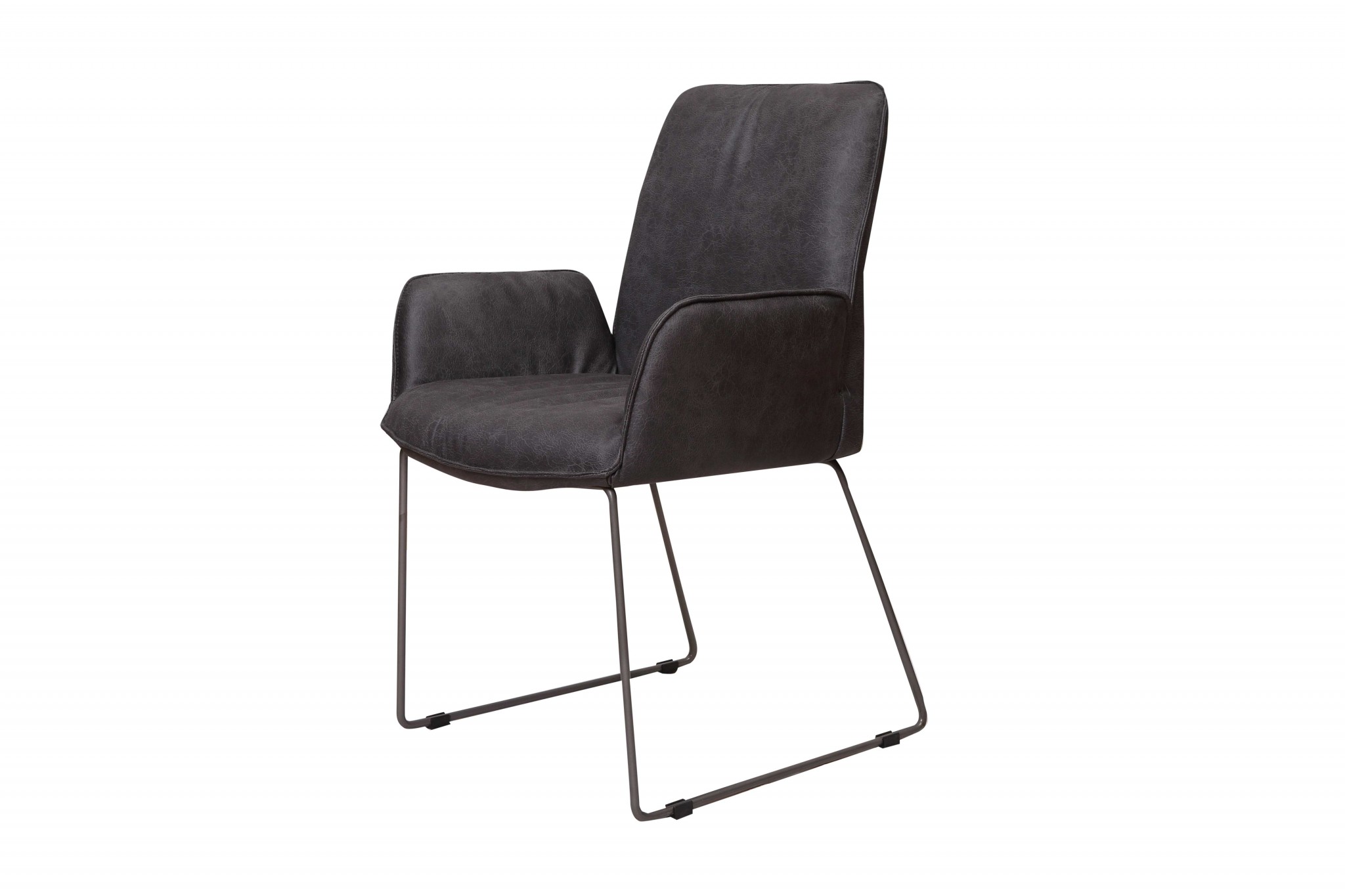 25" X 25" X 35" Grey Foam Metal Fabric Plywood Arm Chair