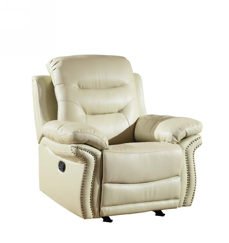 44" Beige Comfortable Leather Recliner Chair