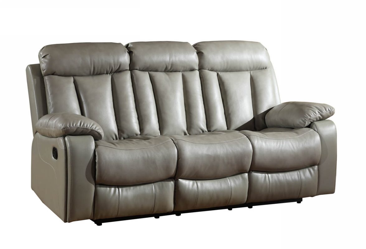 42" Sturdy Grey Leather Sofa