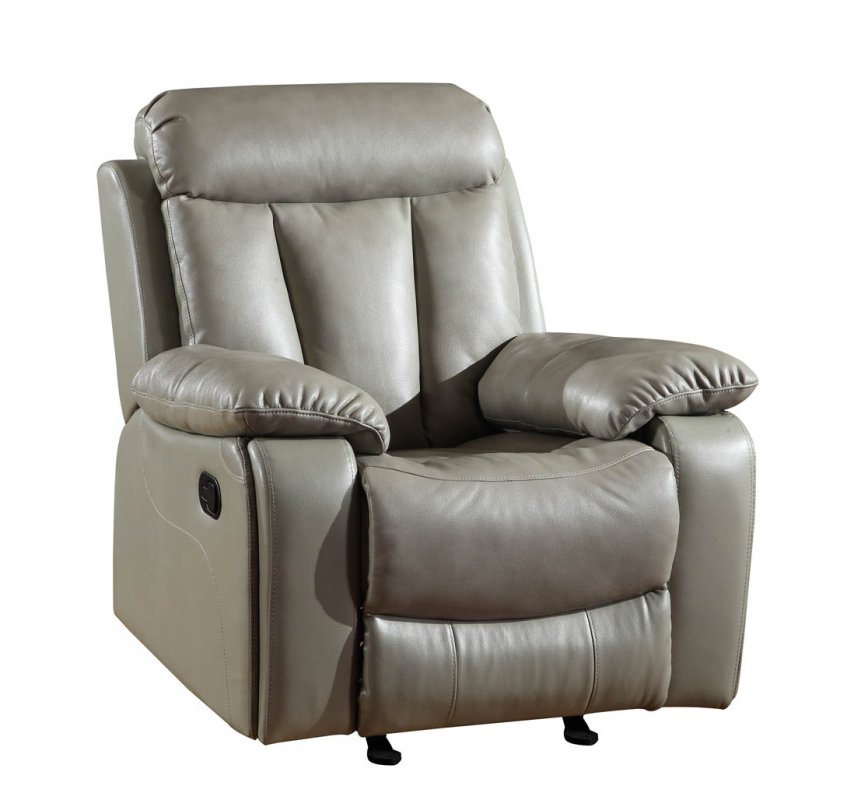 42" Grey Sturdy Leather Recliner Chair