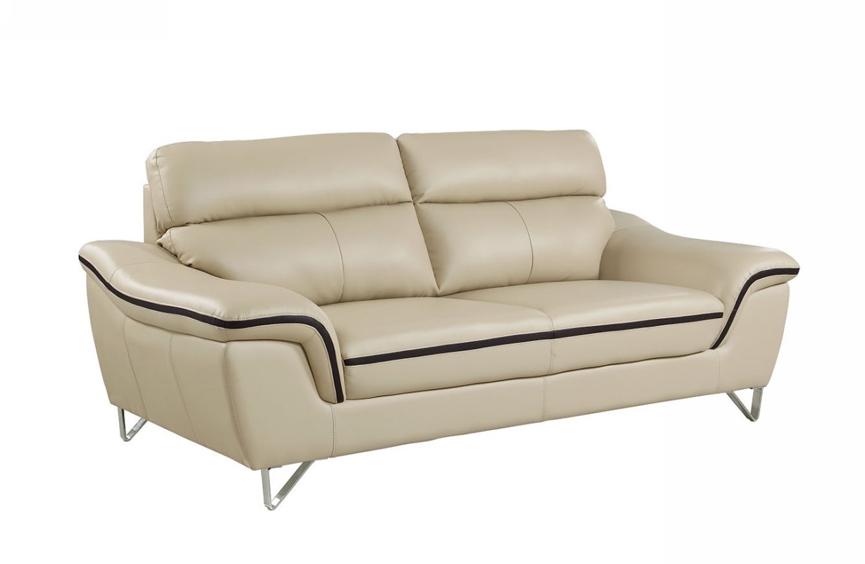 36" Charming Beige Leather Sofa