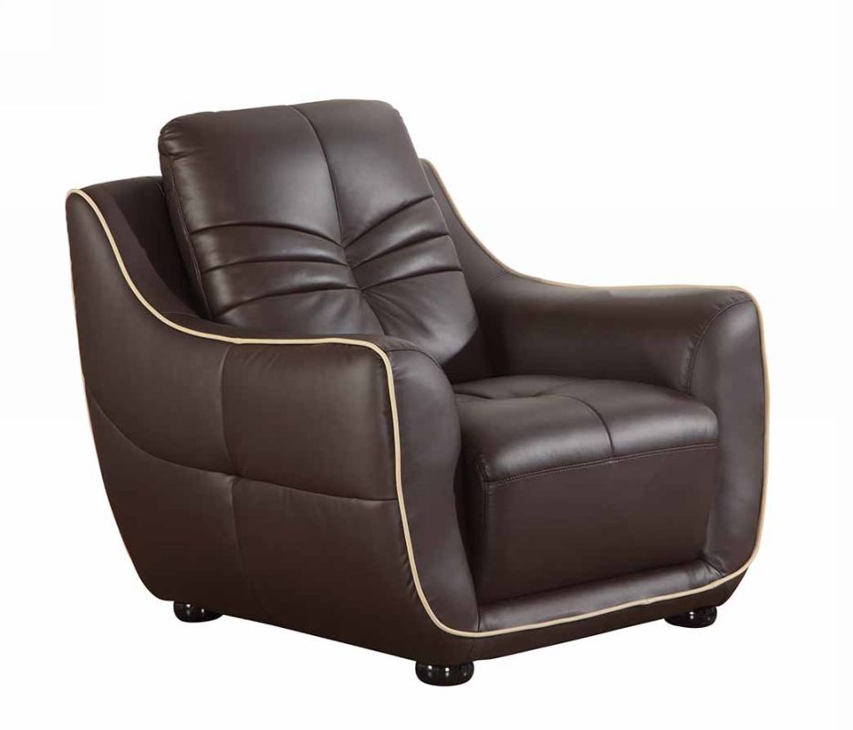36" Brown Elegant Leather Chair