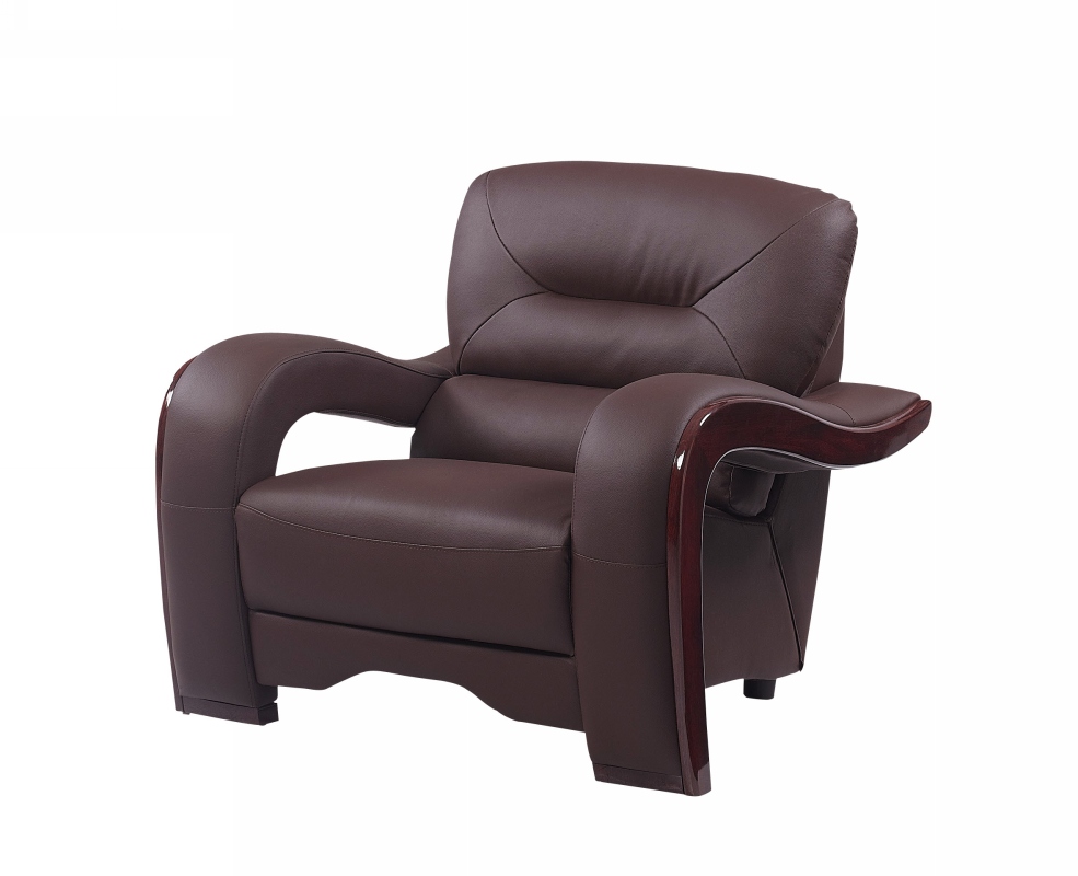 33" Brown Glamorous Leather Chair