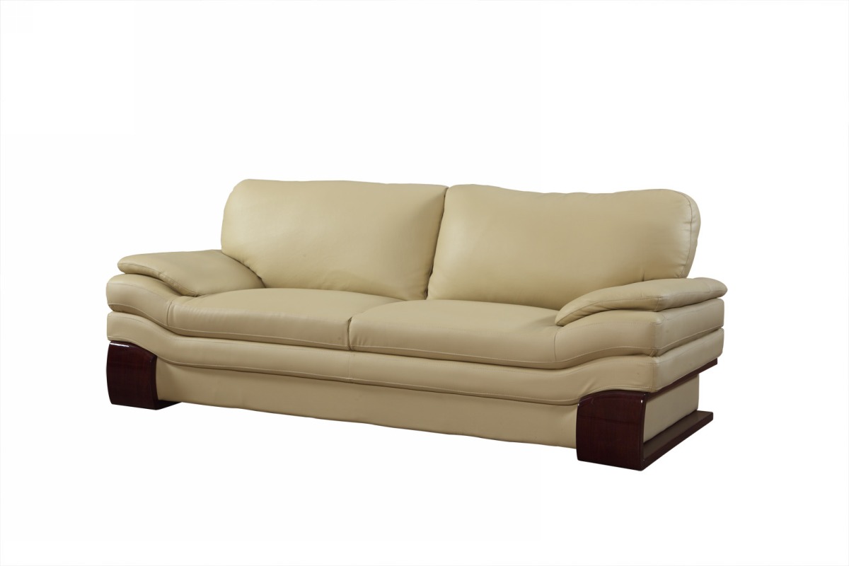 34" Dazzling Brown Leather Couch