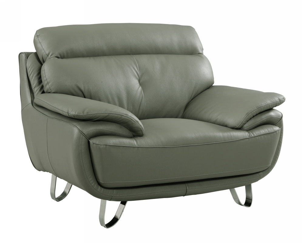 44" Grey Fascinating Leather Chair