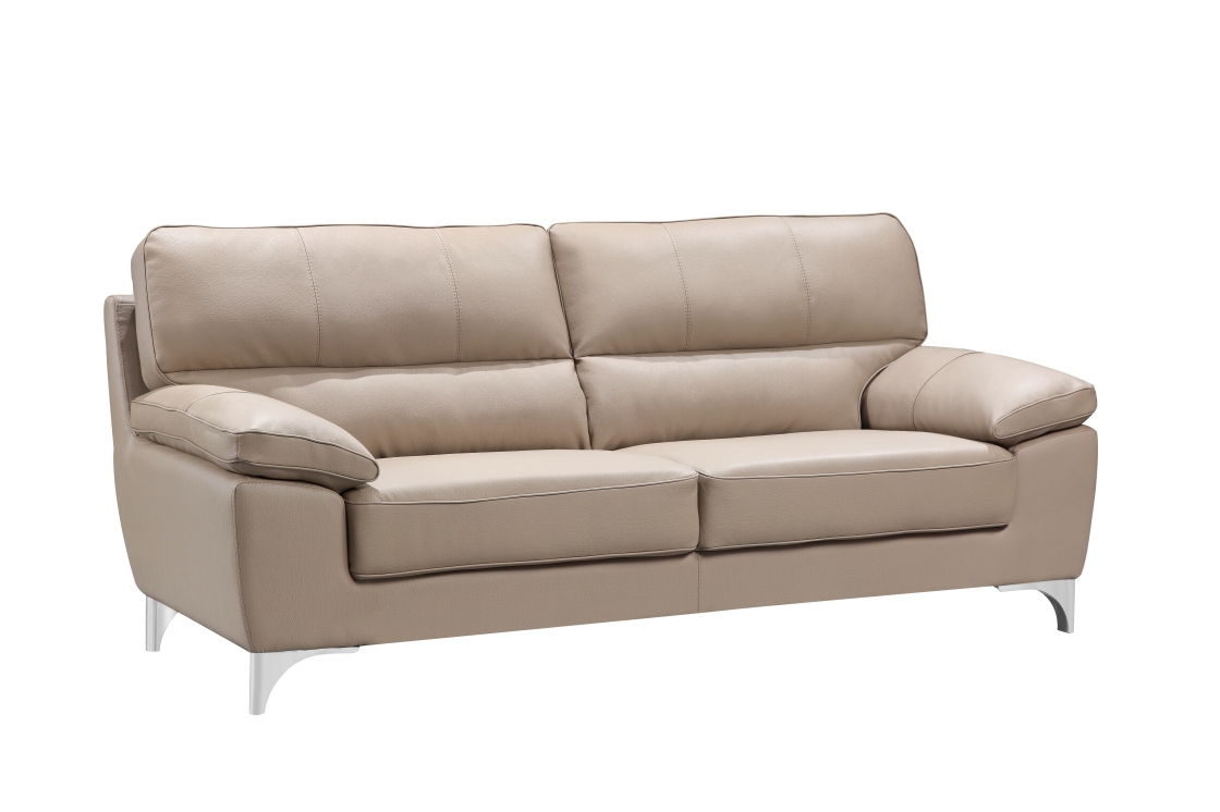 37" Classy Beige Leather Sofa