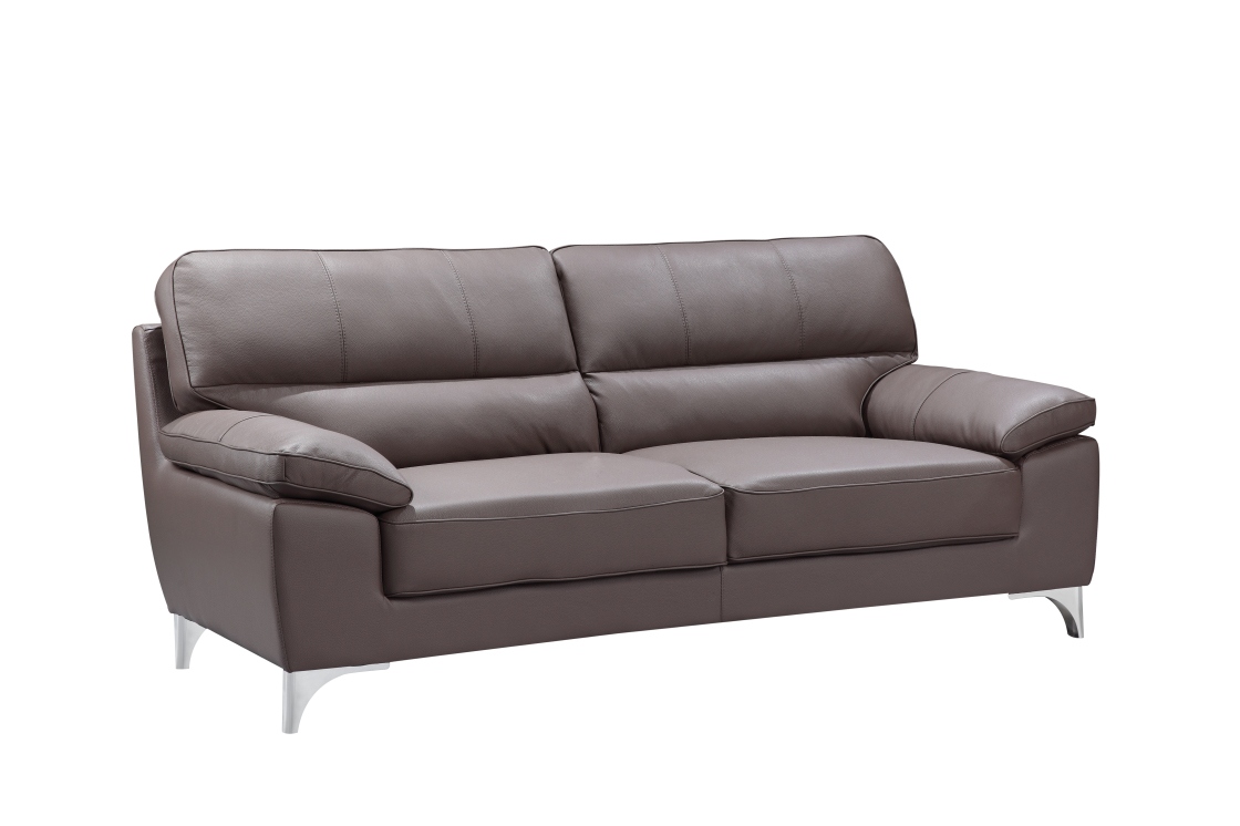 37" Classy Brown Leather Sofa