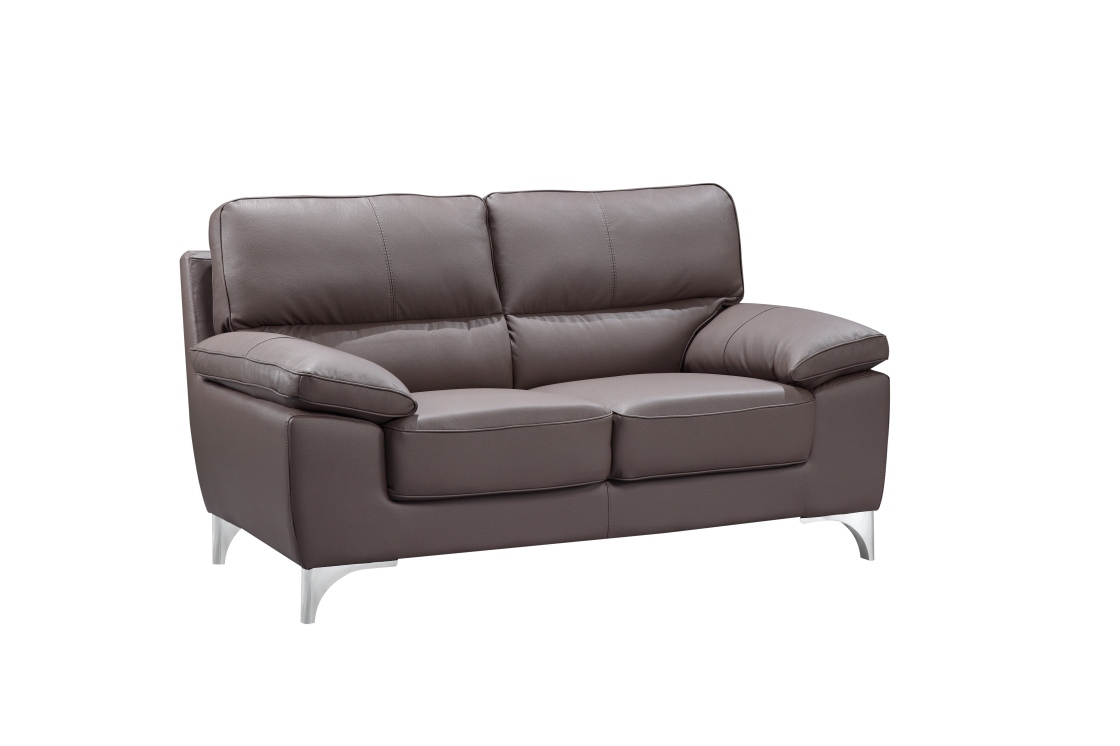 37" Classy Brown Leather Loveseat