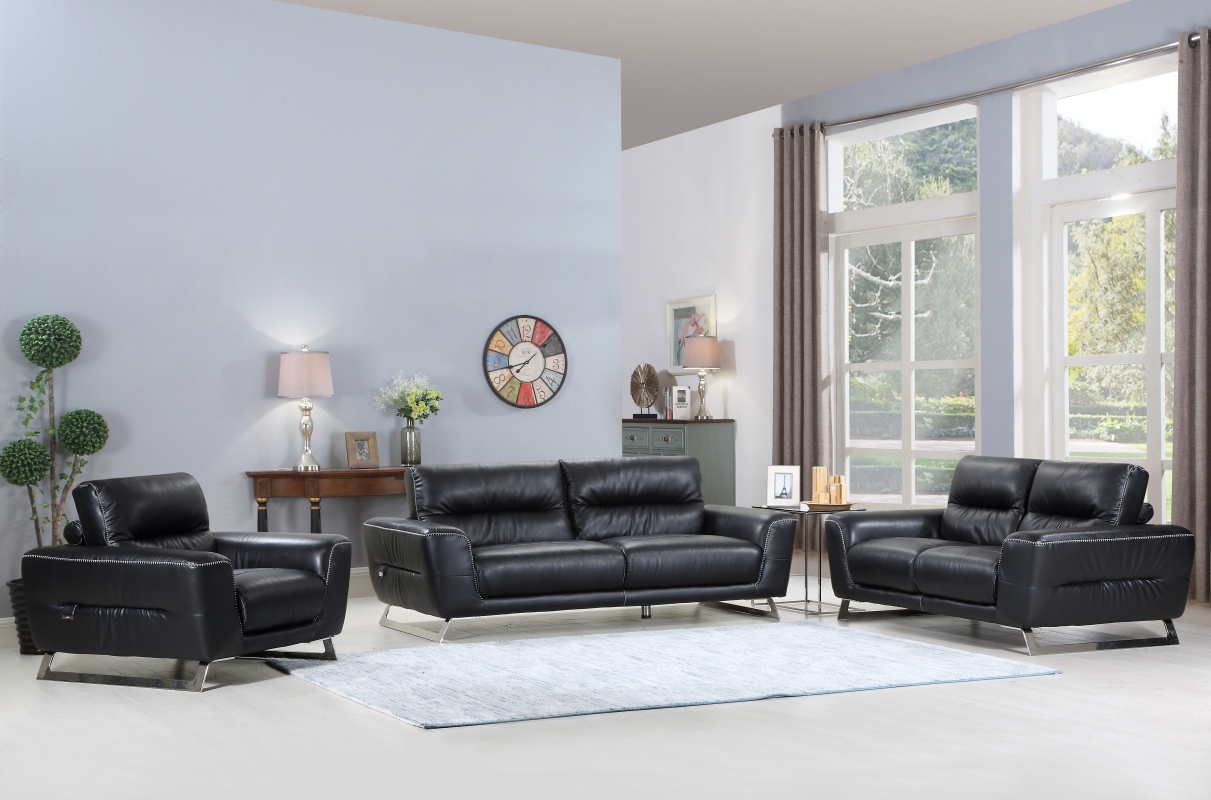 102" Lovely Black Sofa Set