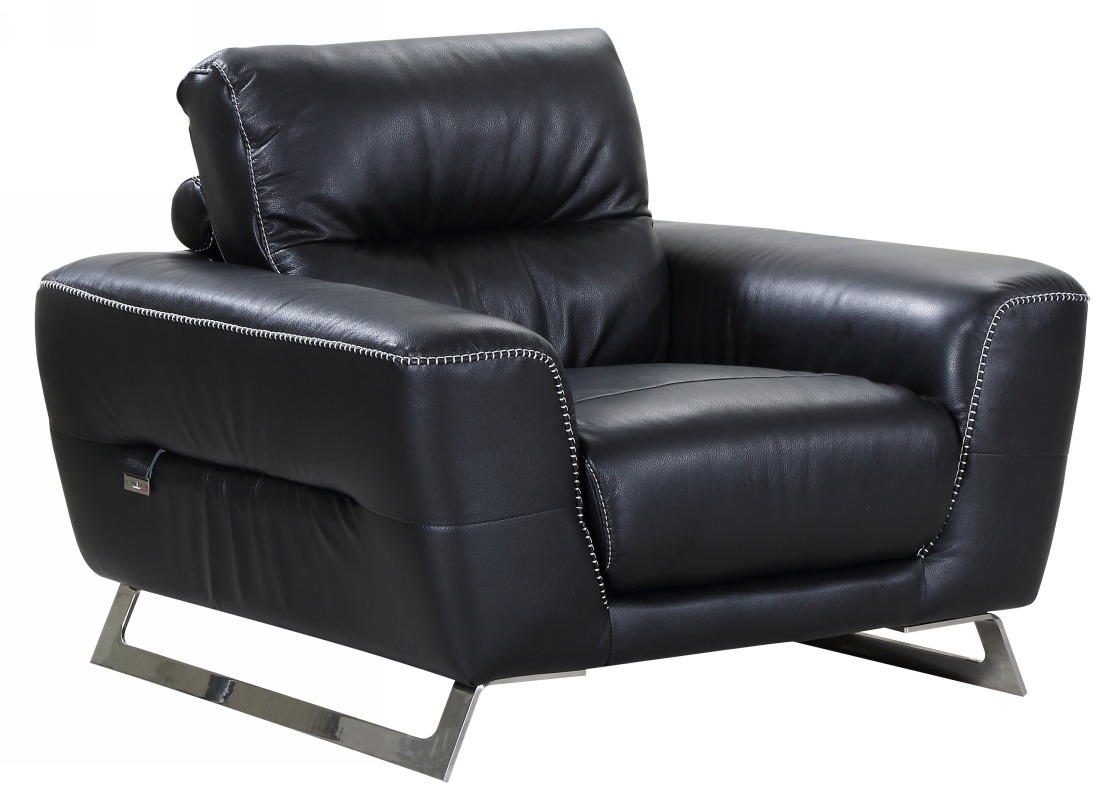 34" Black Lovely Leather Chair