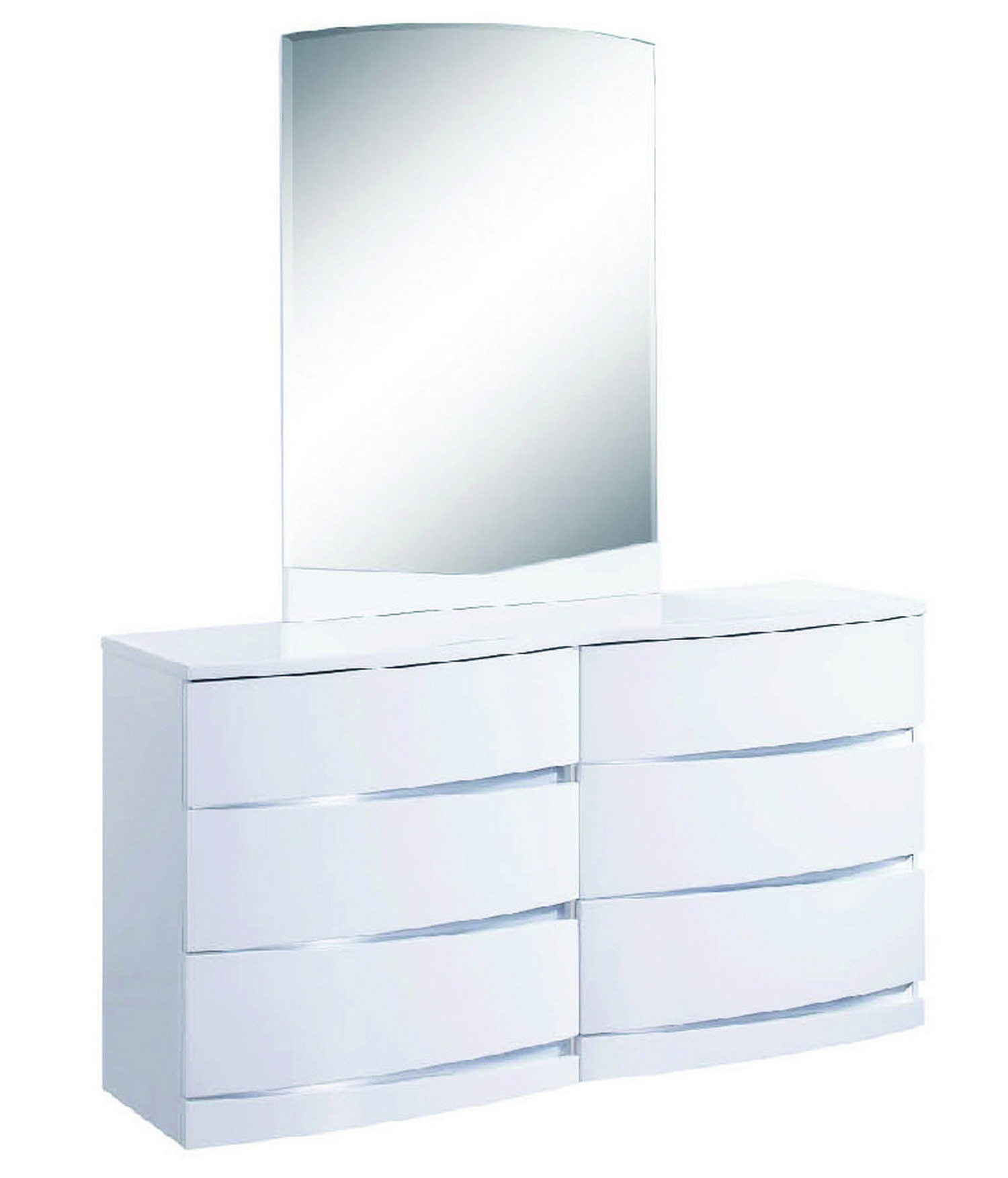 32" Exquisite White High Gloss Dresser