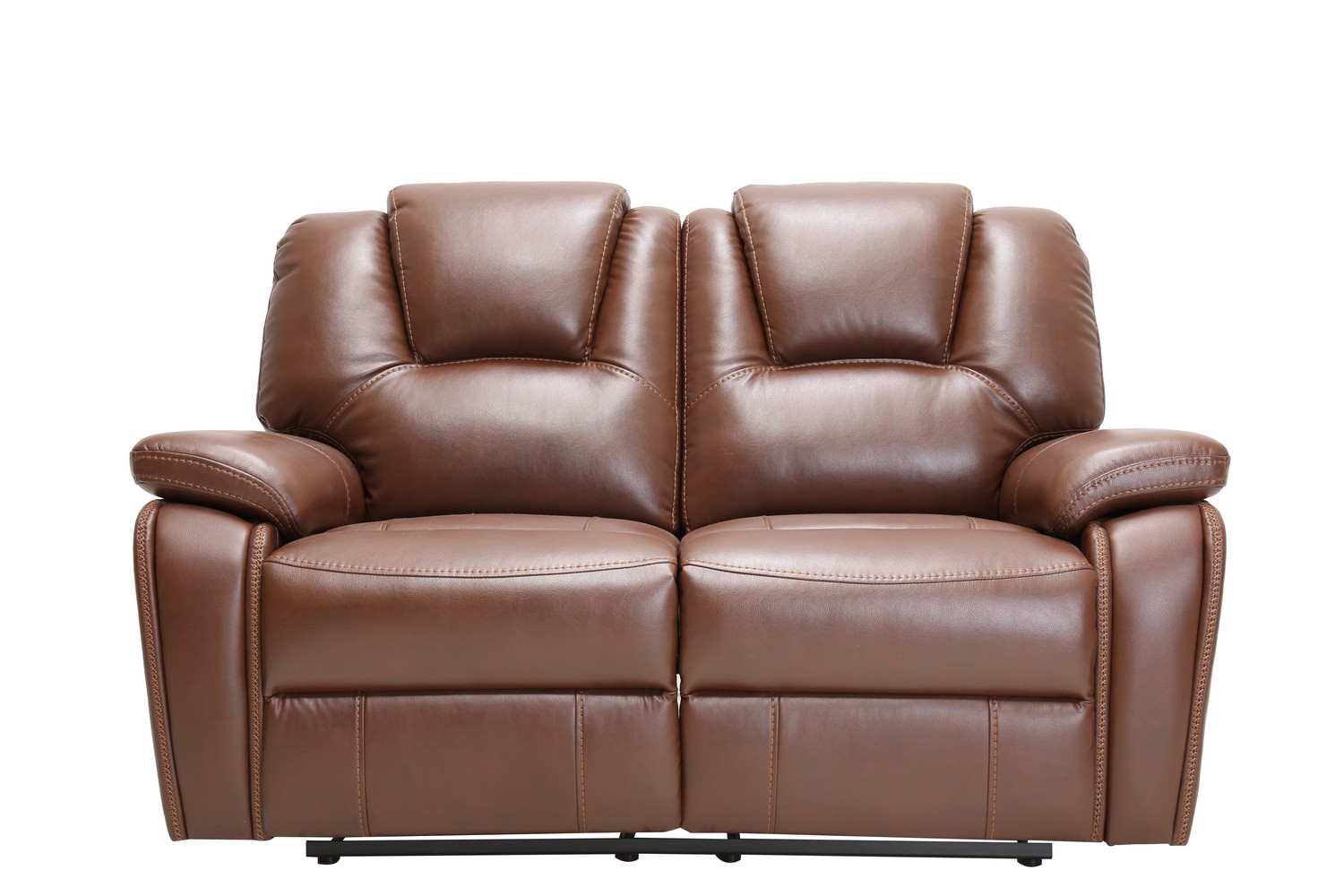 40" Contemporary Brown Leather Loveseat