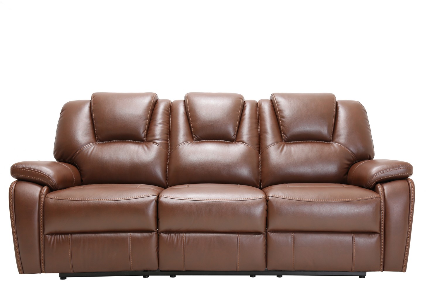 40" Contemporary Brown Leather Power Reclining Sofa