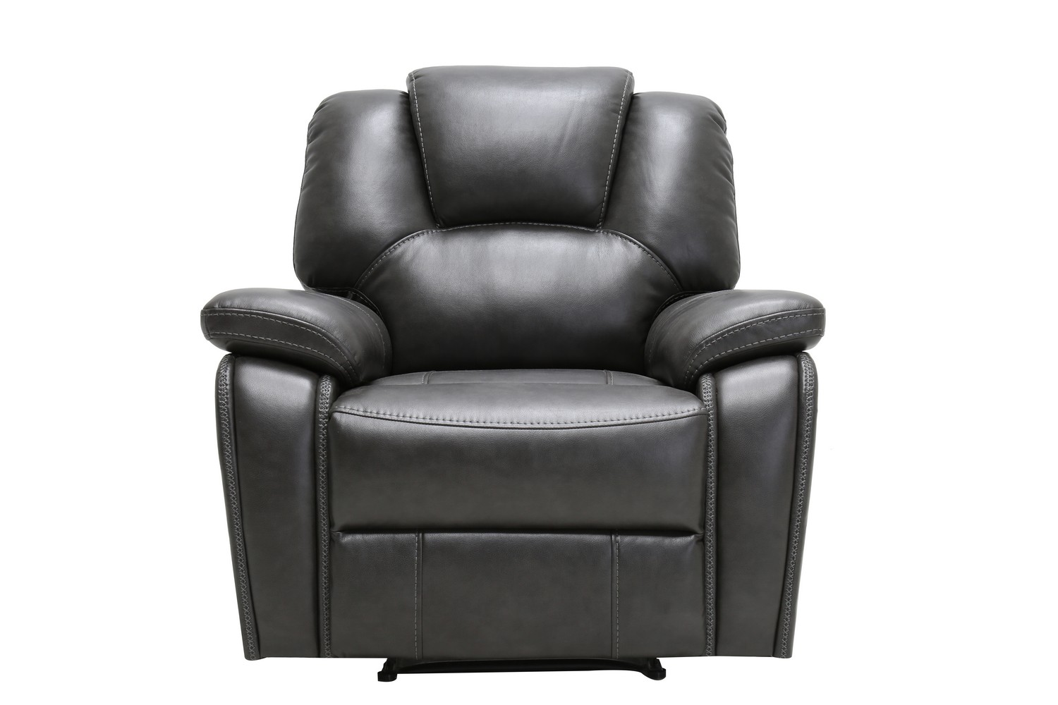 40" Grey Contemporary Leather Reclining Chair