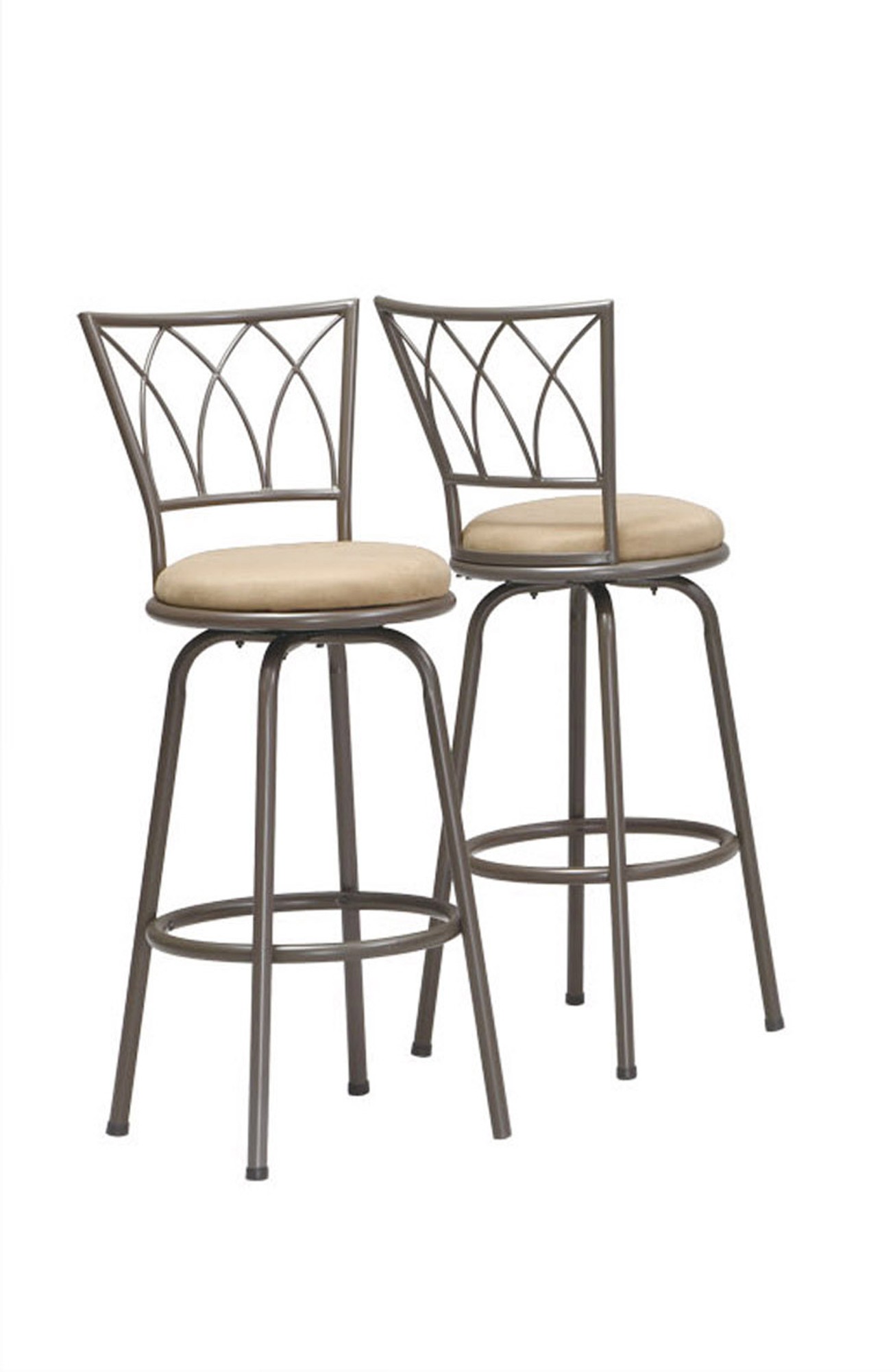 43" x 43" x 86" Espresso Metal Foam MicroSuede Barstool 2pcs