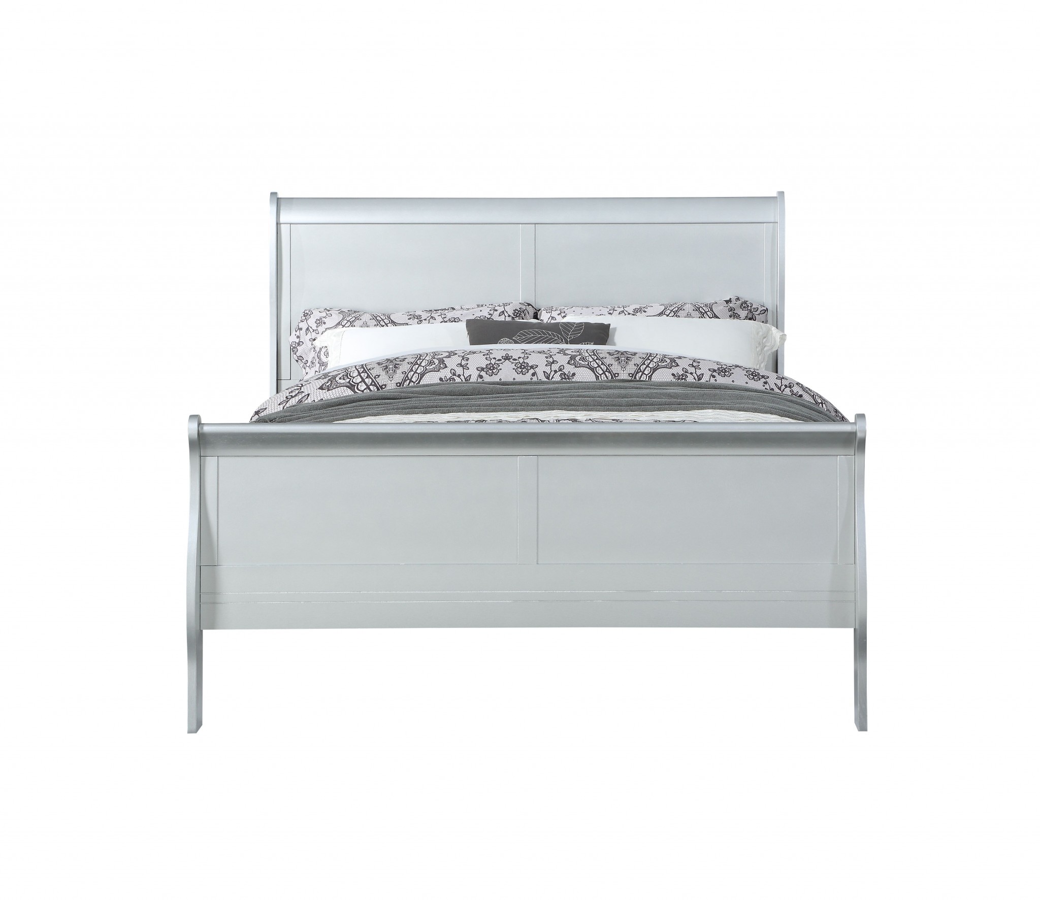 41" X 85" X 47" Platinum Wood Twin Bed