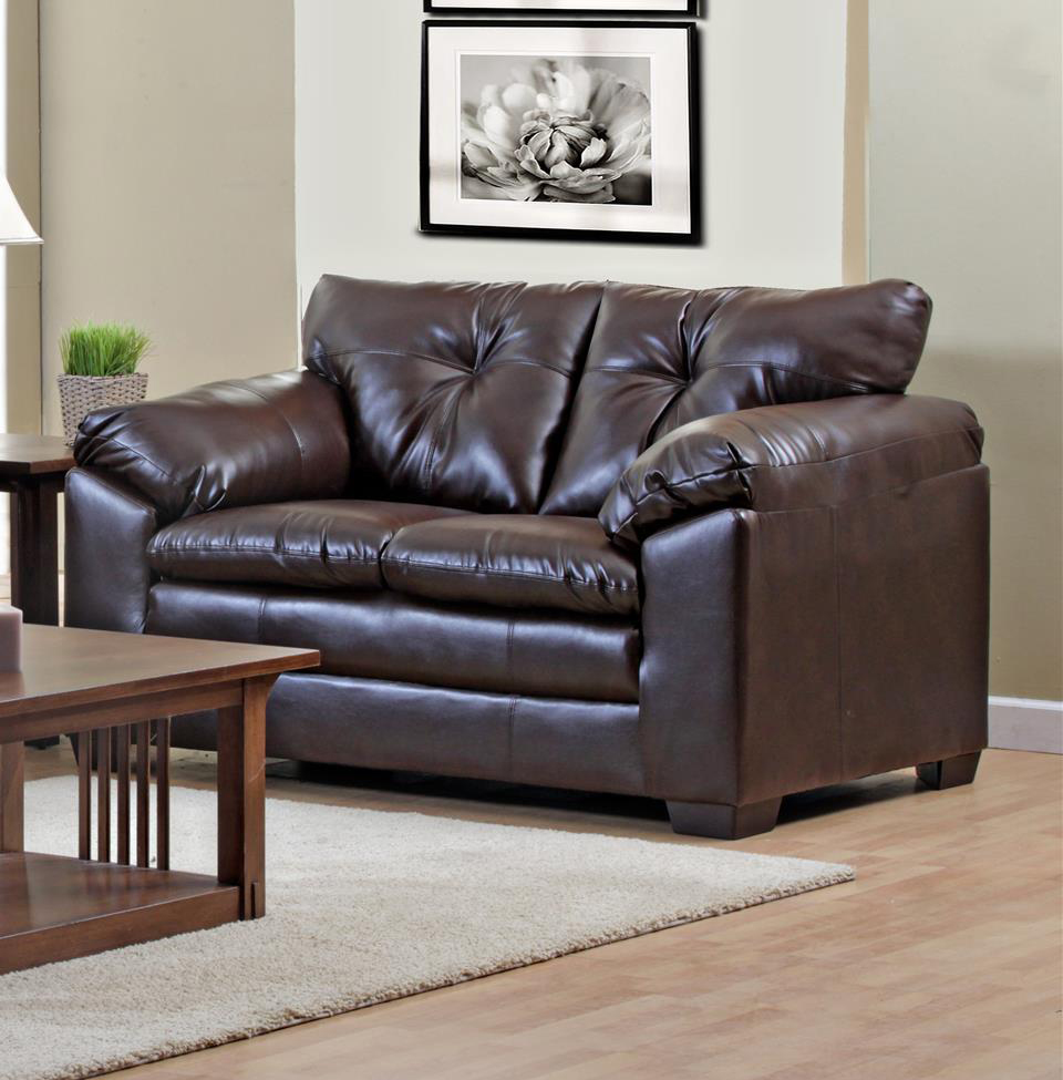 64" X 37" X 37" Cowboy Brown 100% PU Loveseat