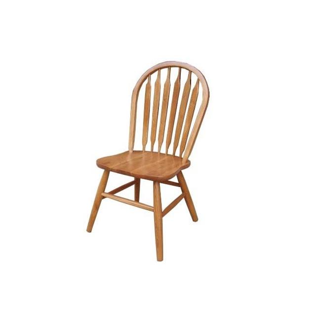 19" X 17.75" X 37.5" Harvest Oak Hardwood Side Chair